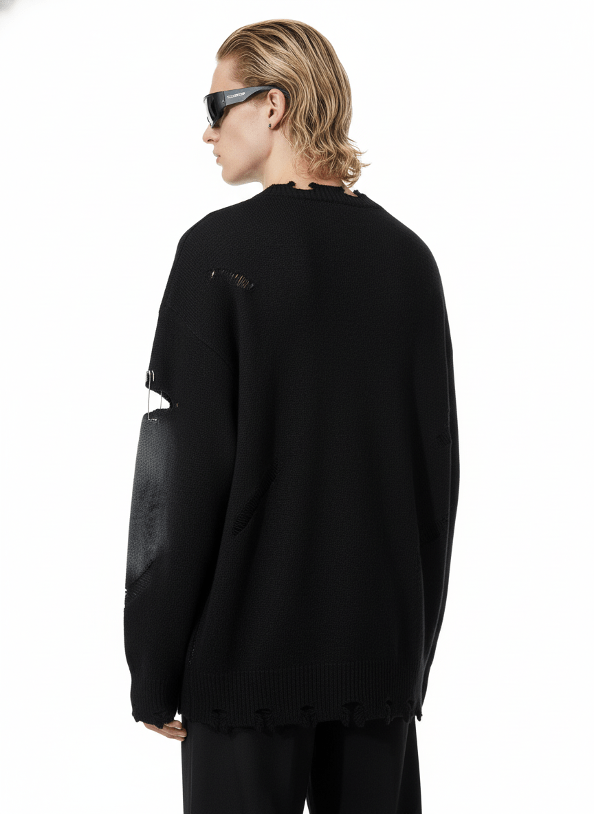 【Mz】high street broken hole cross pin knit na1547