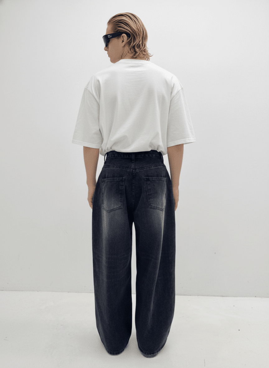 [FLAT ROOM] Track super wide jeans 2color FL23
