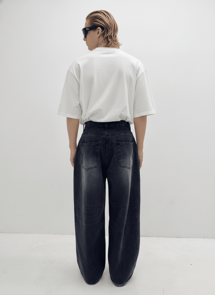 [FLAT ROOM] Track super wide jeans 2color FL23