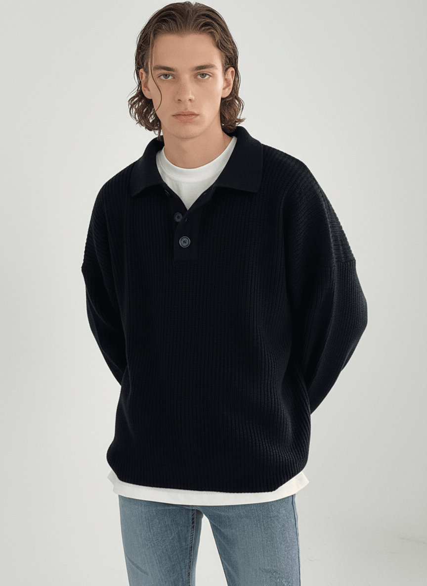 casual long polo knit NA132