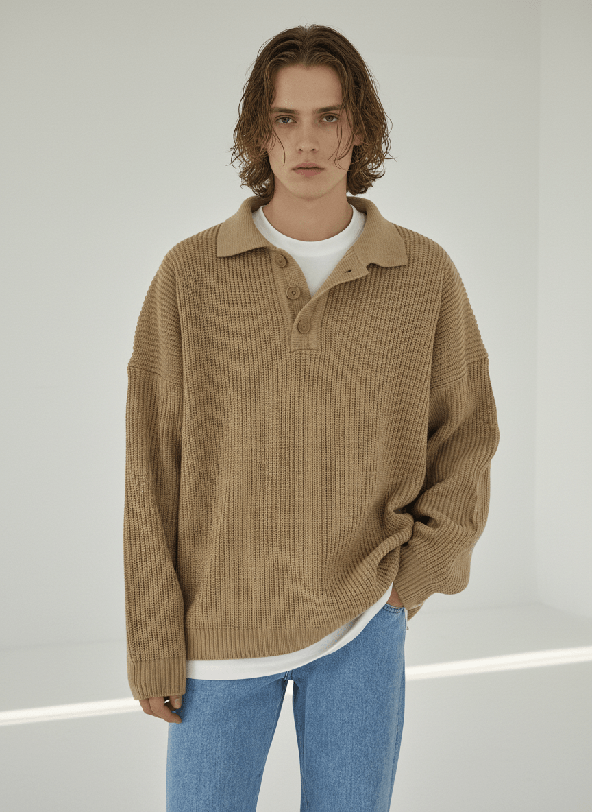 casual long polo knit NA132