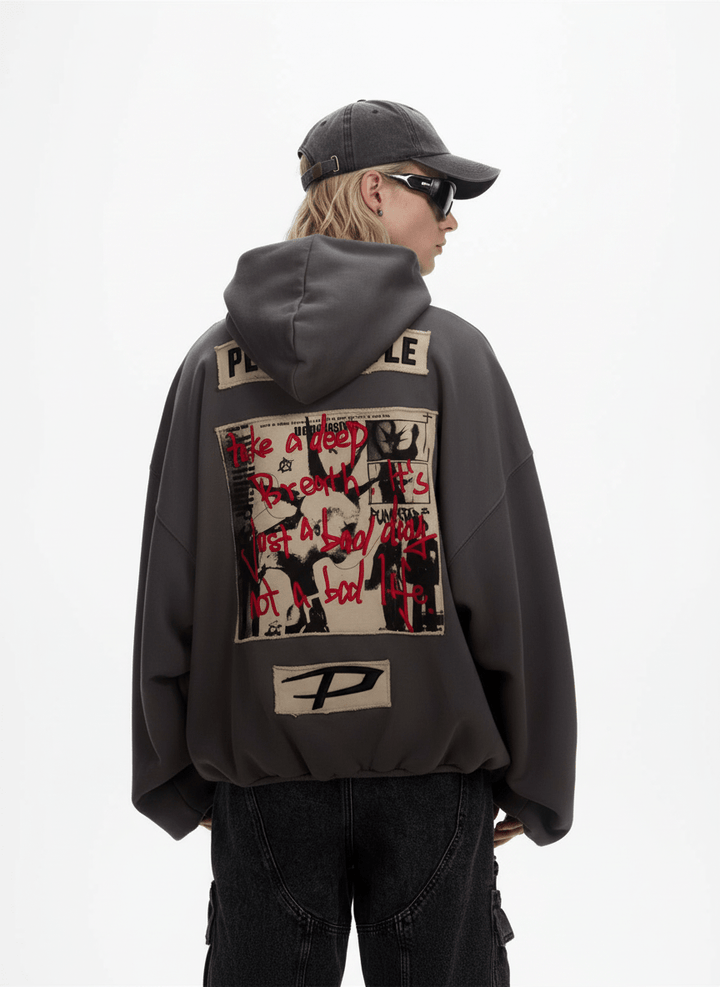 [PeopleStyle] Brand letters personalized printing hooded na787