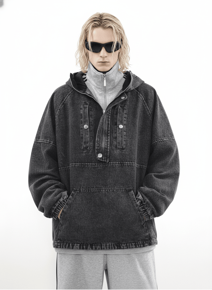 [MRNEARLY] vintage washed denim hooded na859