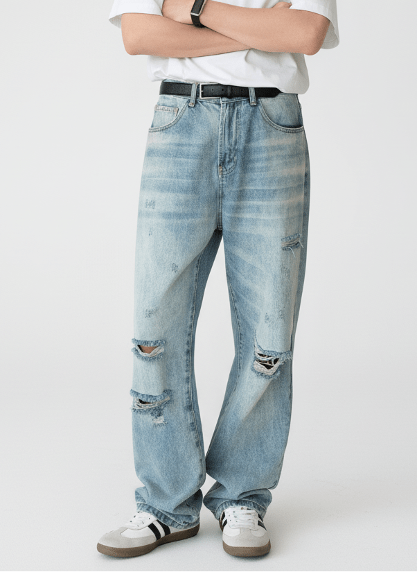 [ONELYC1NS] Distressed Ripped Denim na1091 