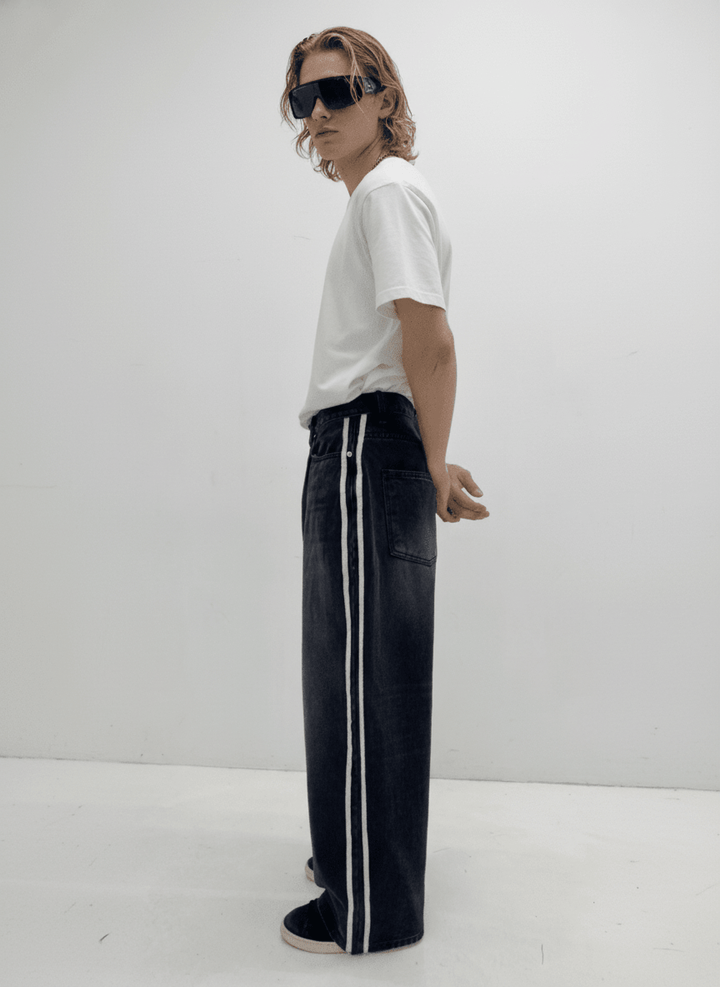 [FLAT ROOM] Track super wide jeans 2color FL23