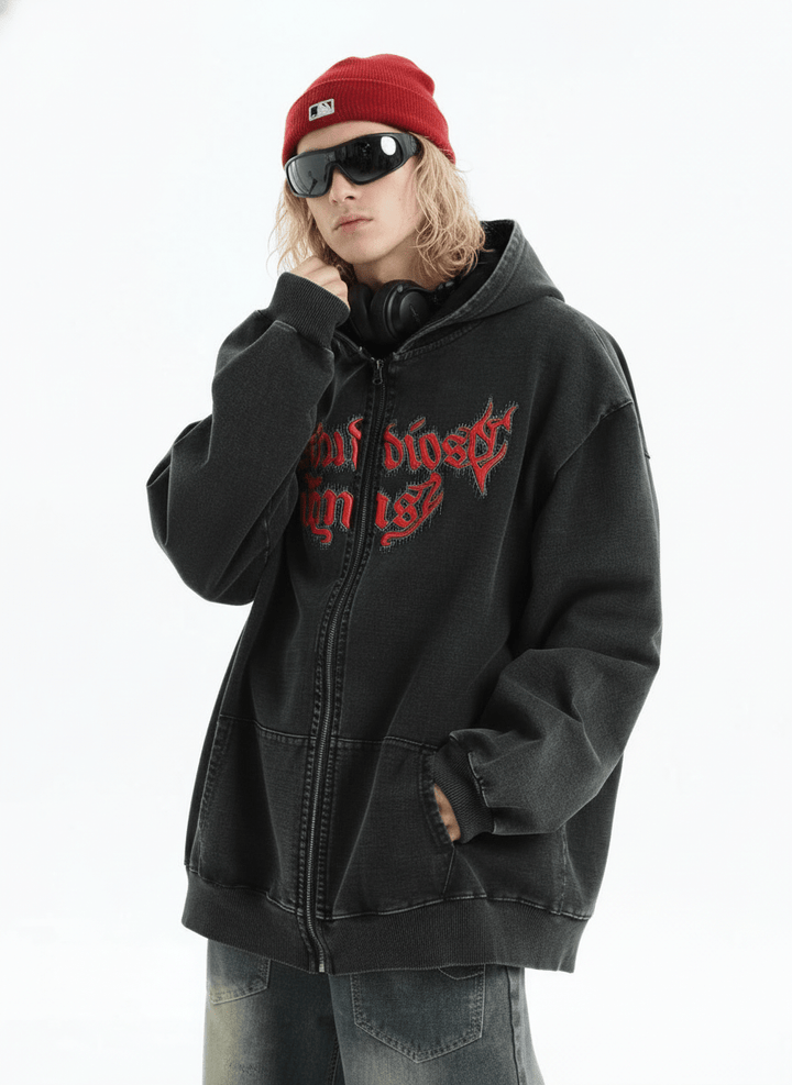 [INSstudios] Gothic Letter LOGO Denim Jacket na1631