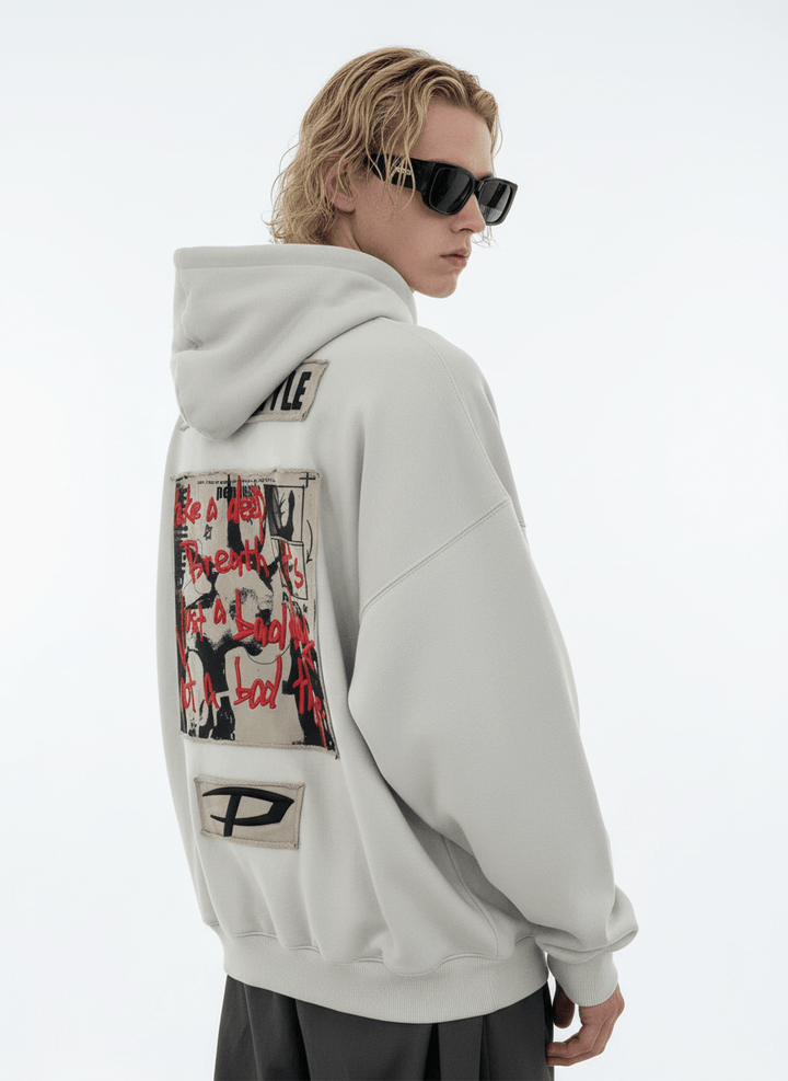 [PeopleStyle] Brand letters personalized printing hooded na787