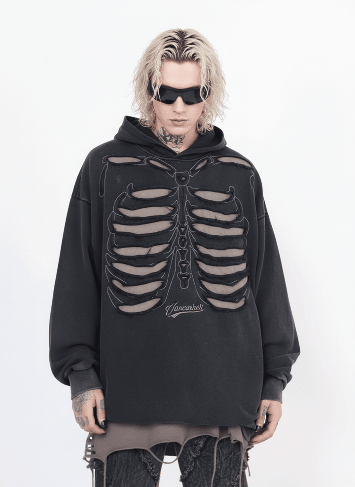 skeleton design niche high street hooded na648