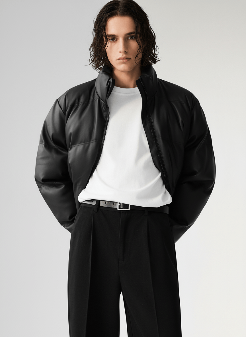 [HOHO] PU Leather Cotton Down NA535