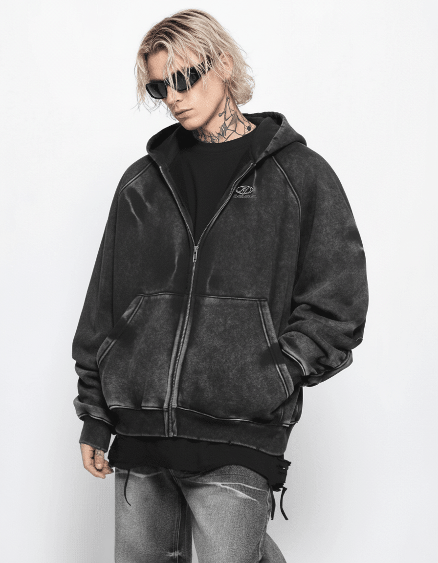 【Mz】high street washed hooded na1890