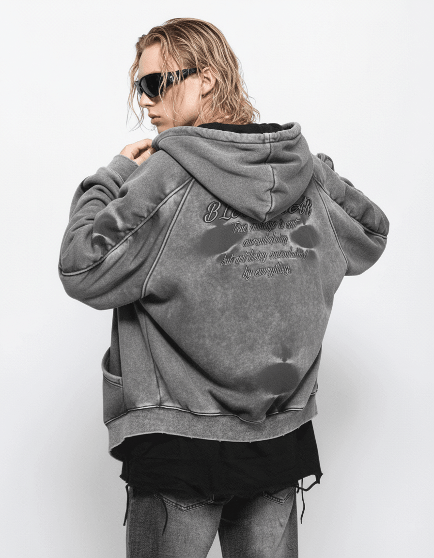 【Mz】high street washed hooded na1890