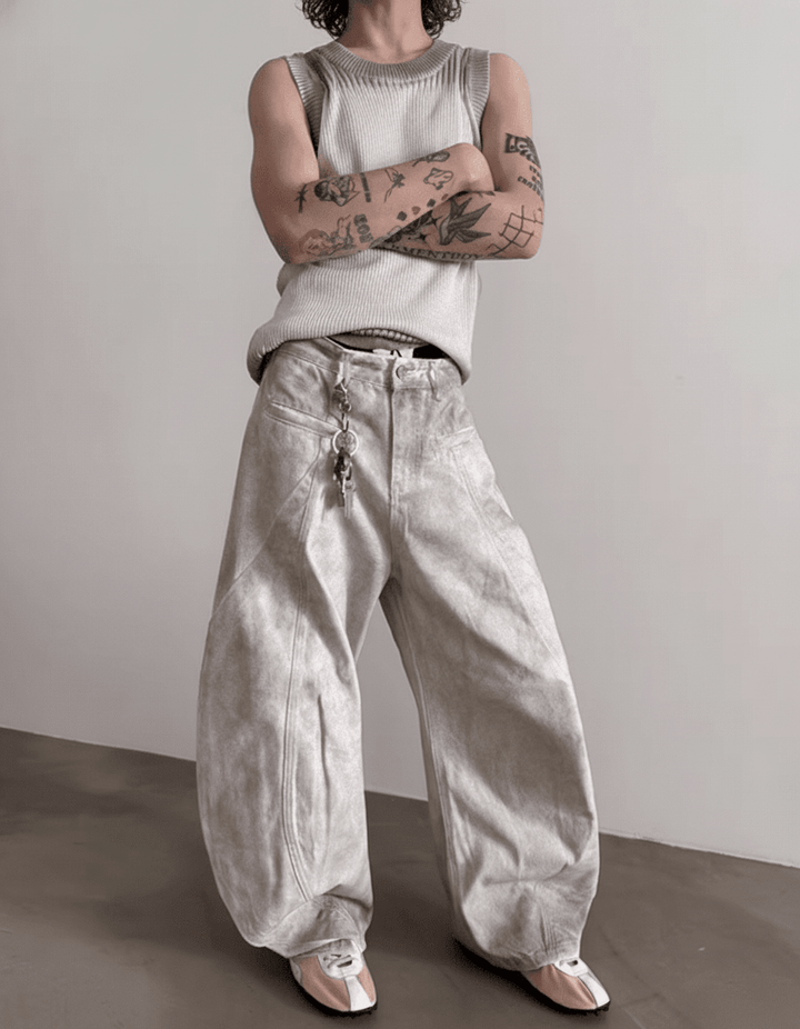 Heavyweight old-wash jeans na1980