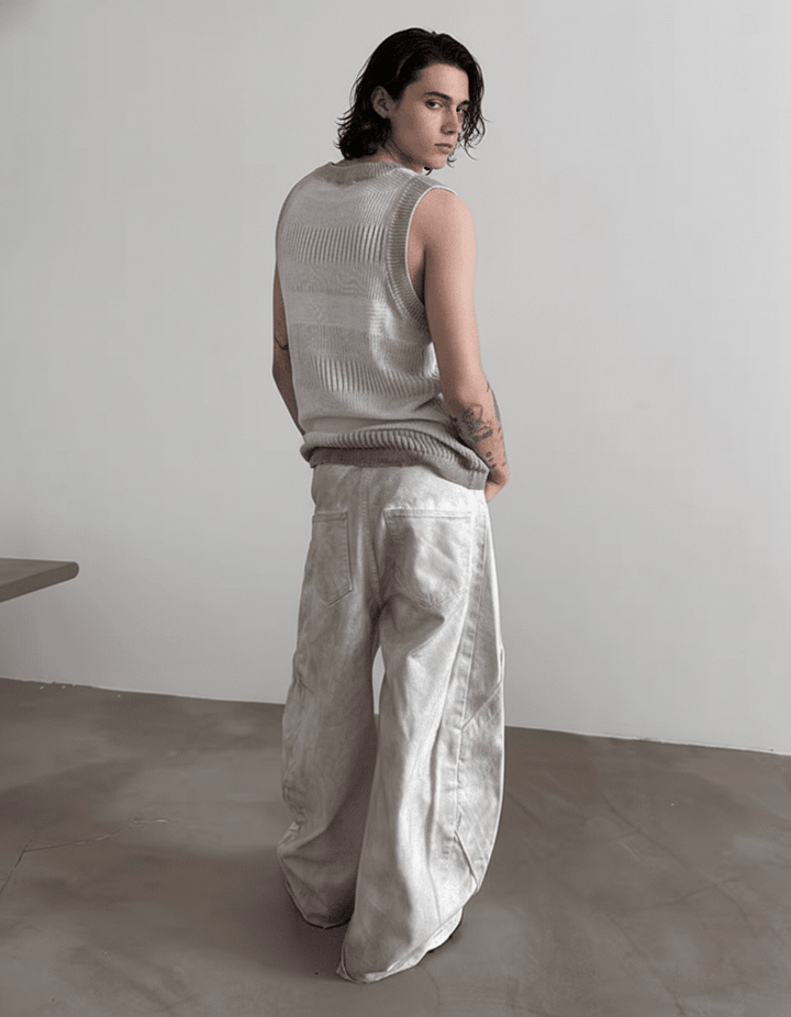 Heavyweight old-wash jeans na1980