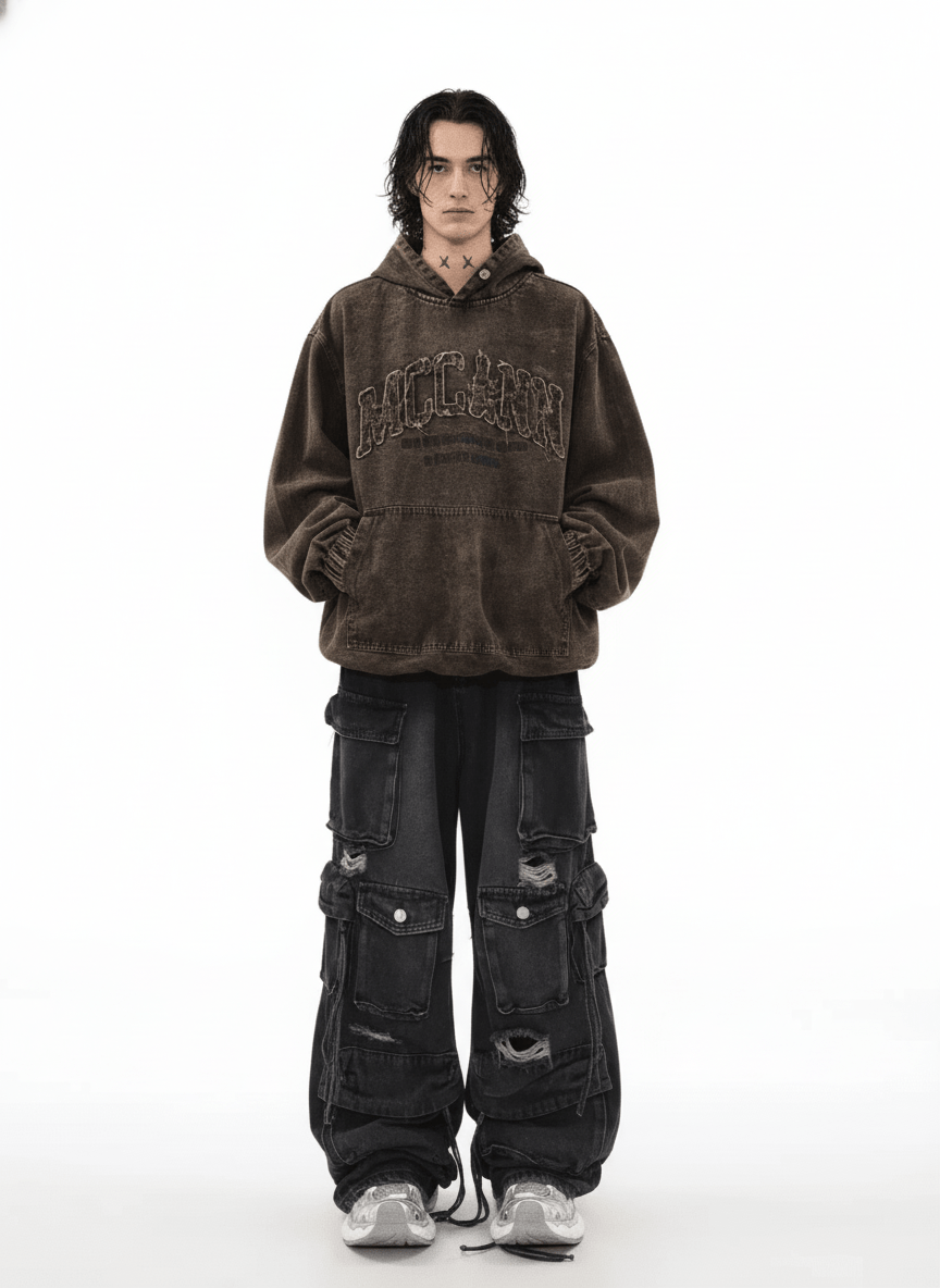 [MRNEARLY] washed denim hooded na969