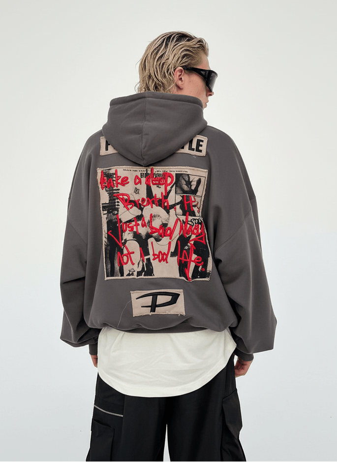 [PeopleStyle] Brand letters personalized printing hooded na787