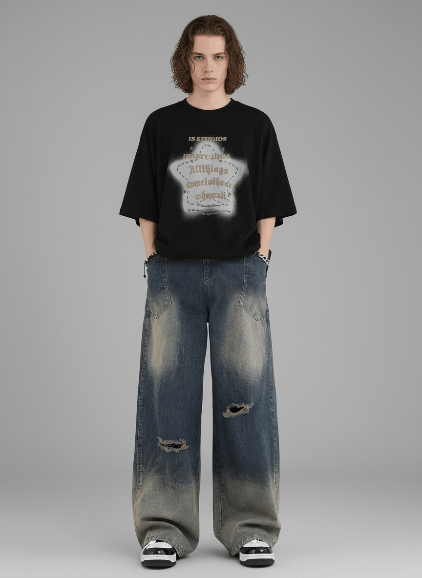 [INSstudios] American cut wash jeans na699 