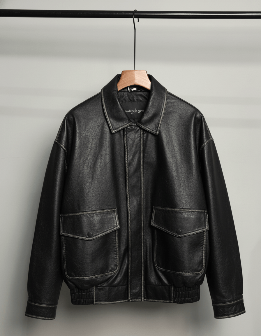 Noir Leather Utility Jacket na2263