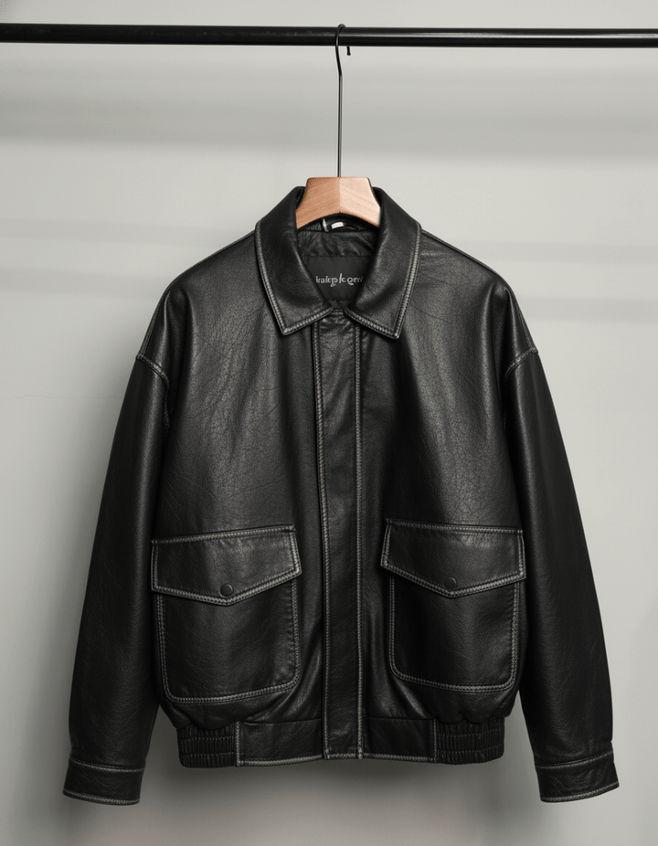 Noir Leather Utility Jacket na2263