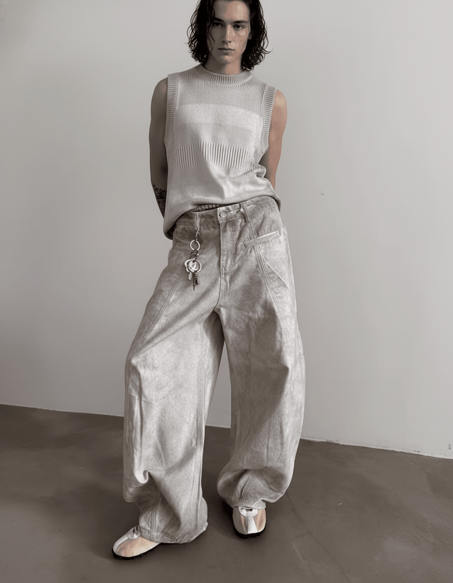 Heavyweight old-wash jeans na1980