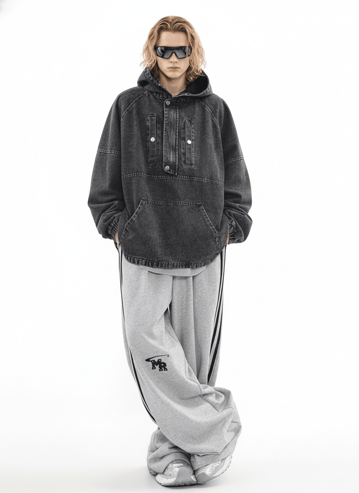 [MRNEARLY] vintage washed denim hooded na859