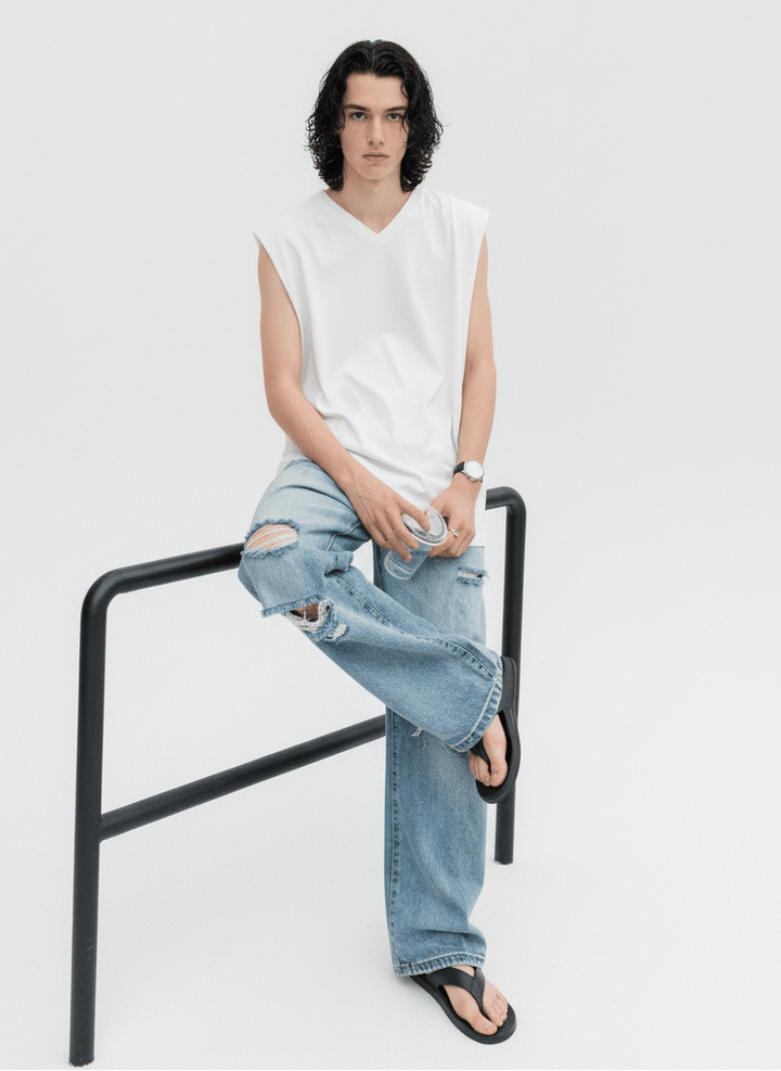 [ONELYC1NS] Distressed Ripped Denim na1091 