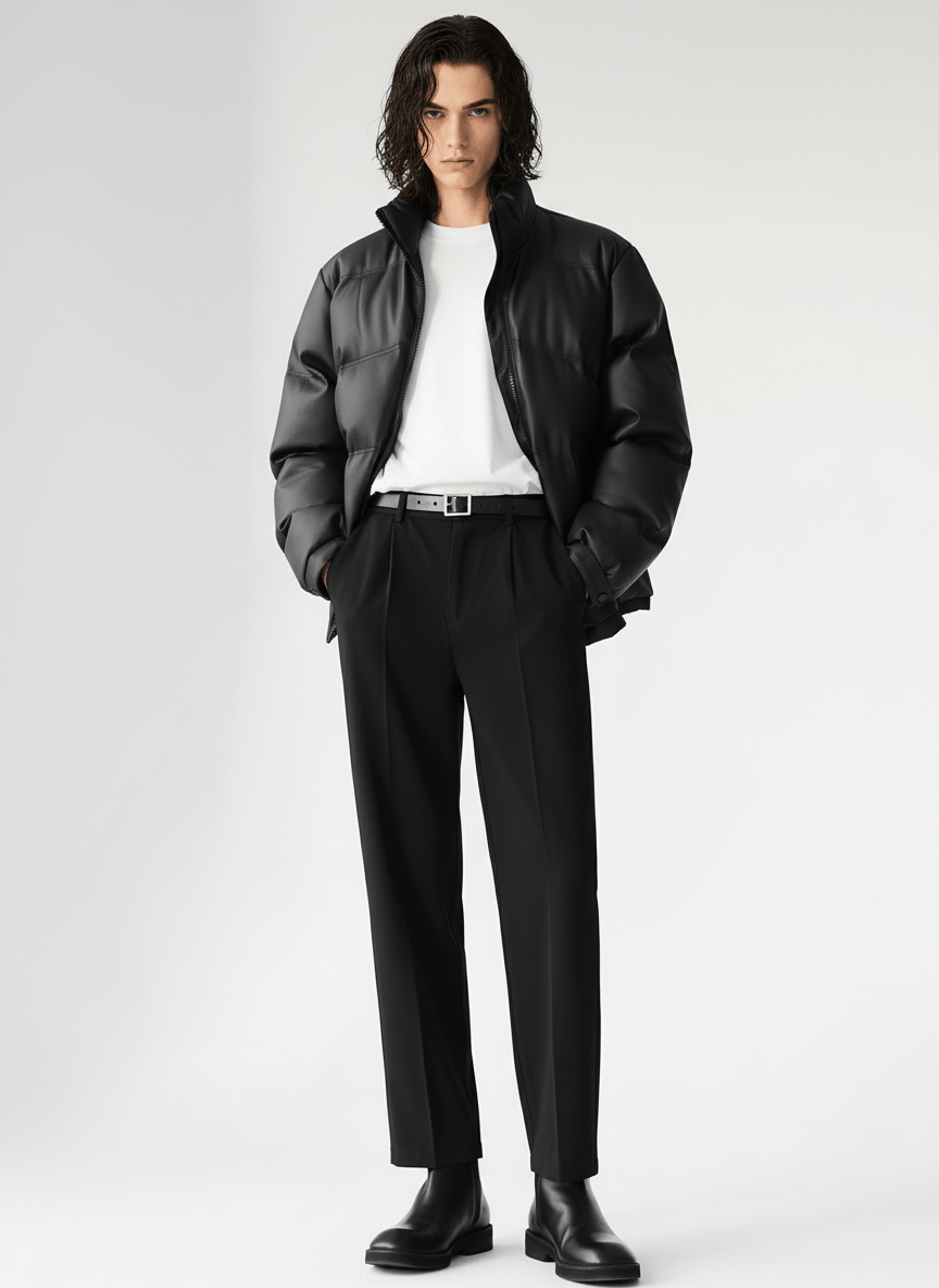 [HOHO] PU Leather Cotton Down NA535