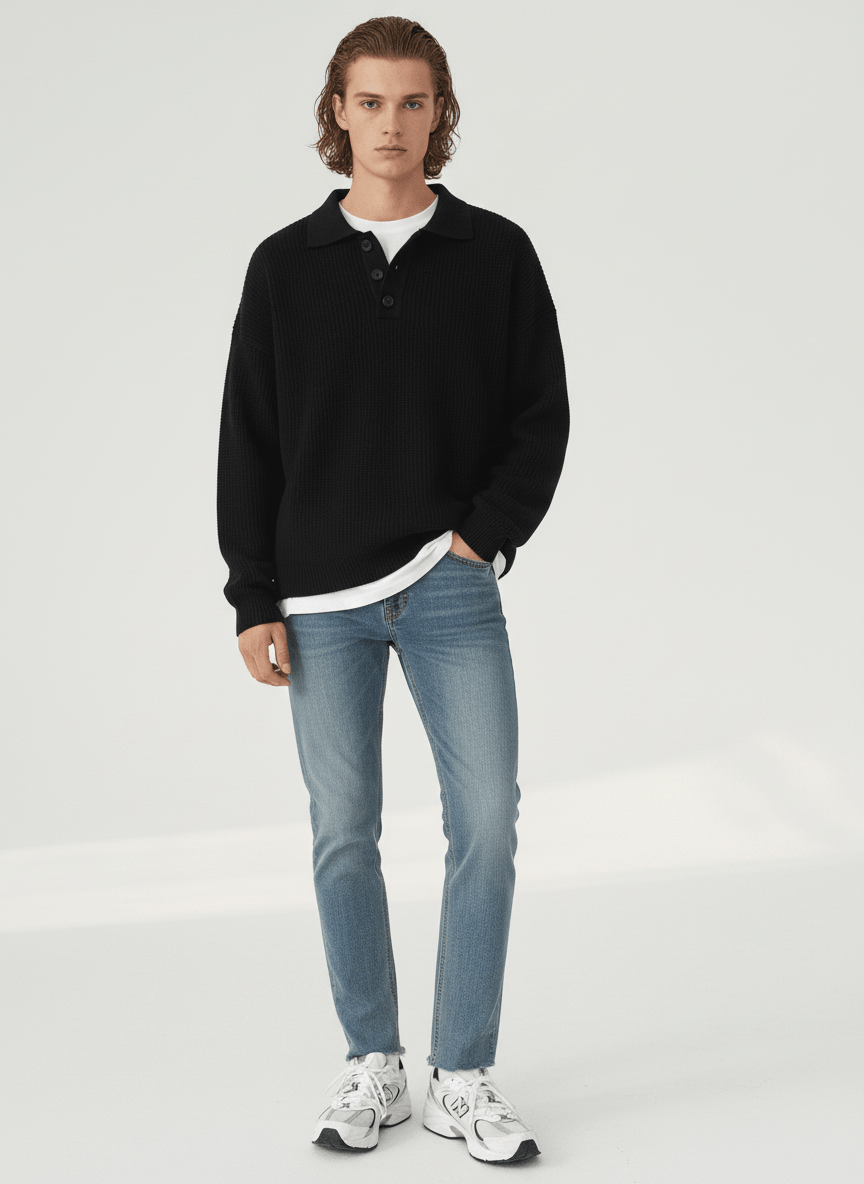 casual long polo knit NA132