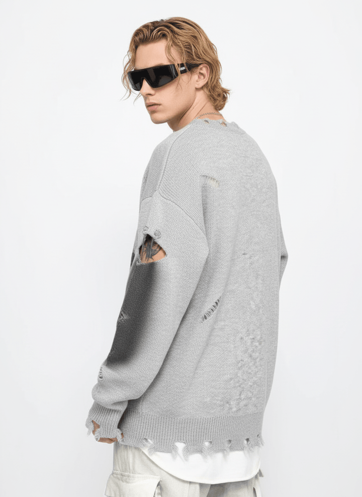 【Mz】high street broken hole cross pin knit na1547
