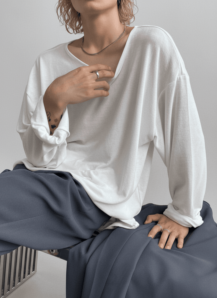 [GENESISBOY] Wool feel fabric high T-shirt NA303