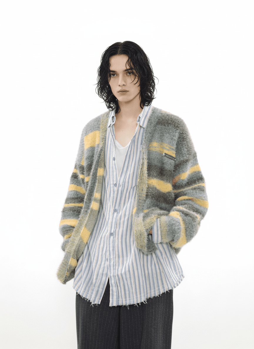 [MRNEARLY] mink hair cardigan na973