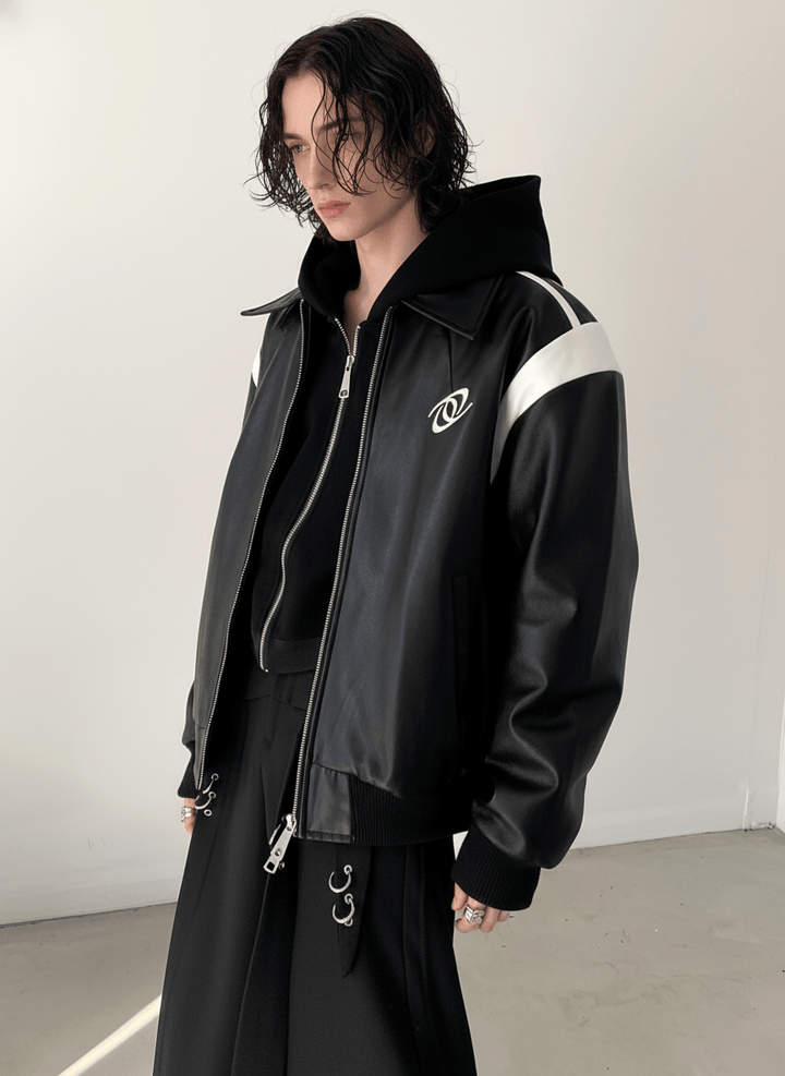 [AutumnWind] black cotton thickened leather jacket na806