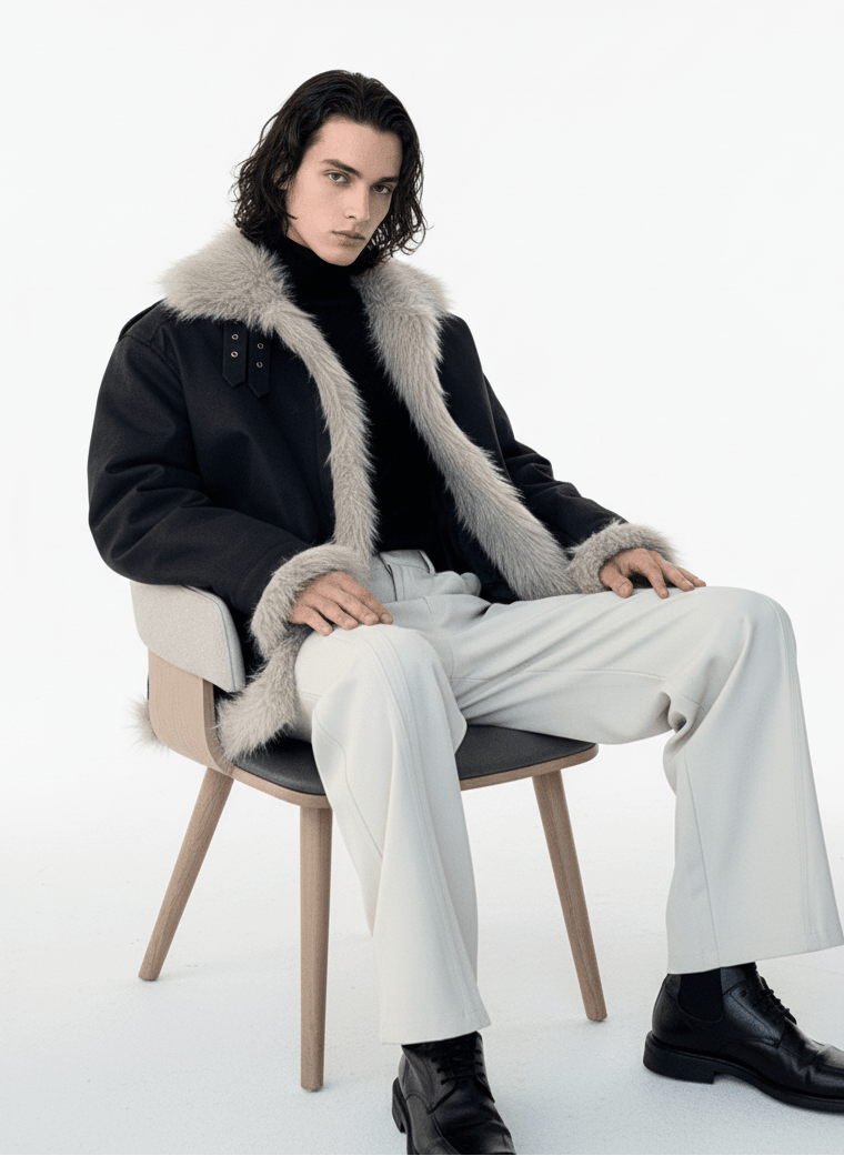 【Hualun】fur leather jacket na1788