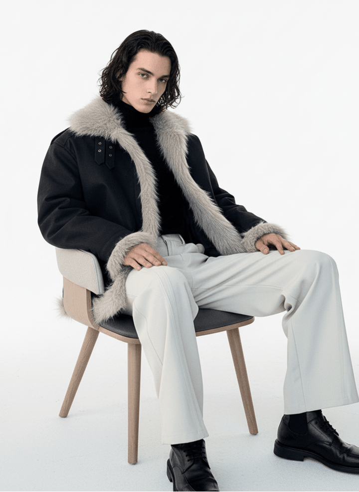 【Hualun】fur leather jacket na1788