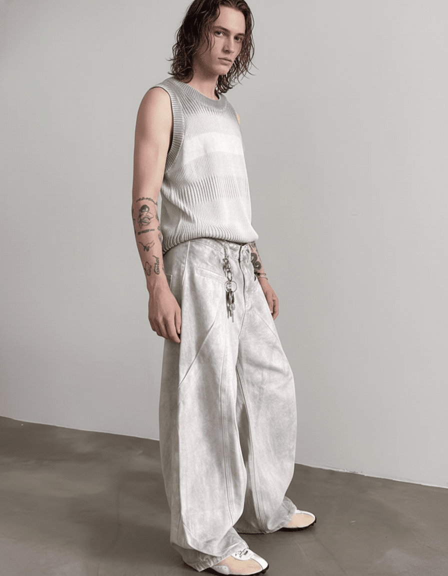 Heavyweight old-wash jeans na1980