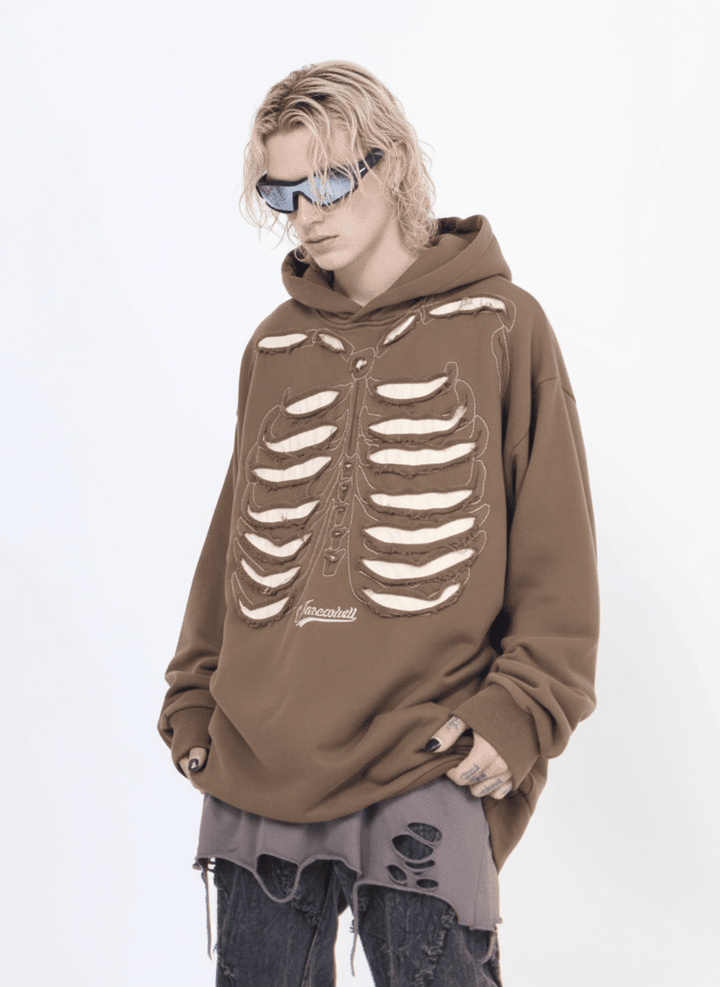skeleton design niche high street hooded na648