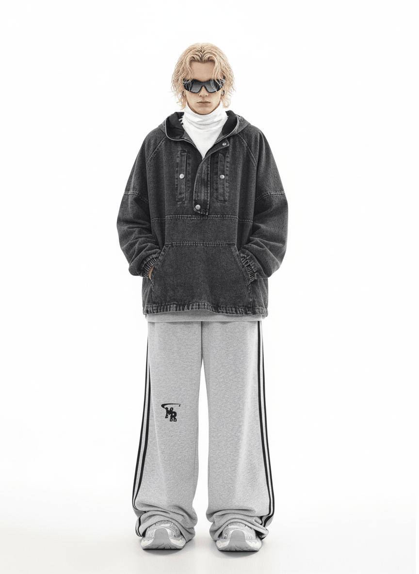 [MRNEARLY] vintage washed denim hooded na859