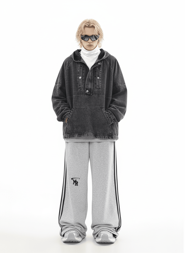 [MRNEARLY] vintage washed denim hooded na859