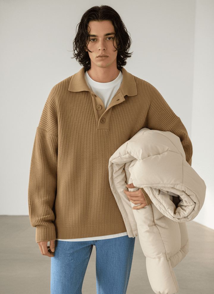 casual long polo knit NA132