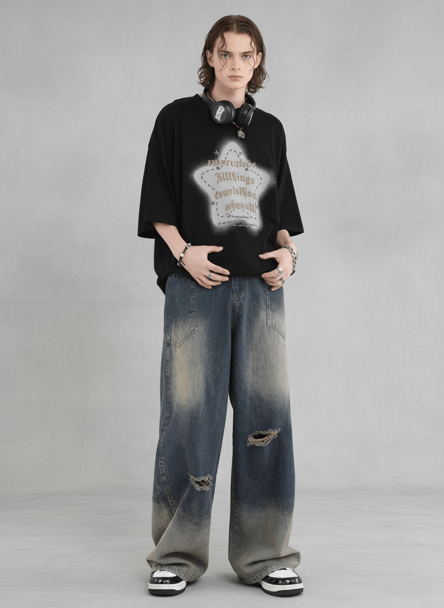 [INSstudios] American cut wash jeans na699 