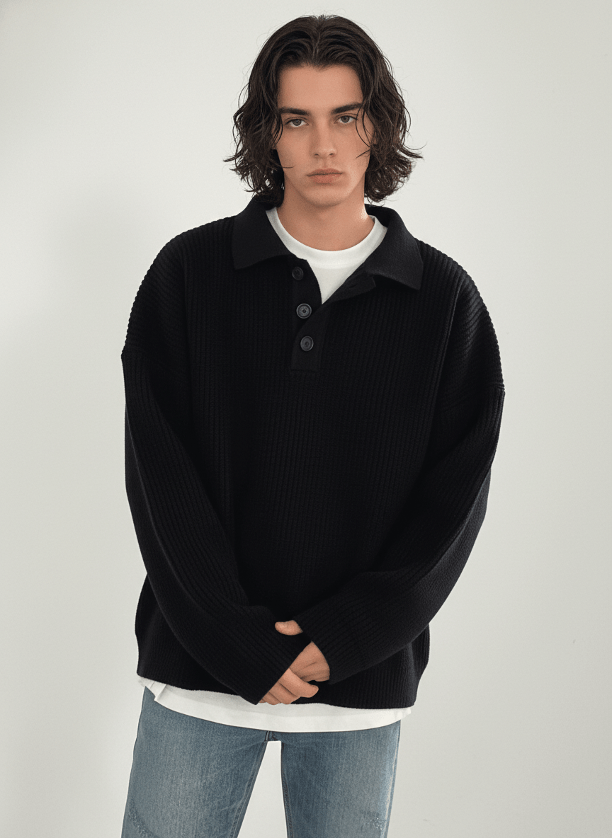 casual long polo knit NA132