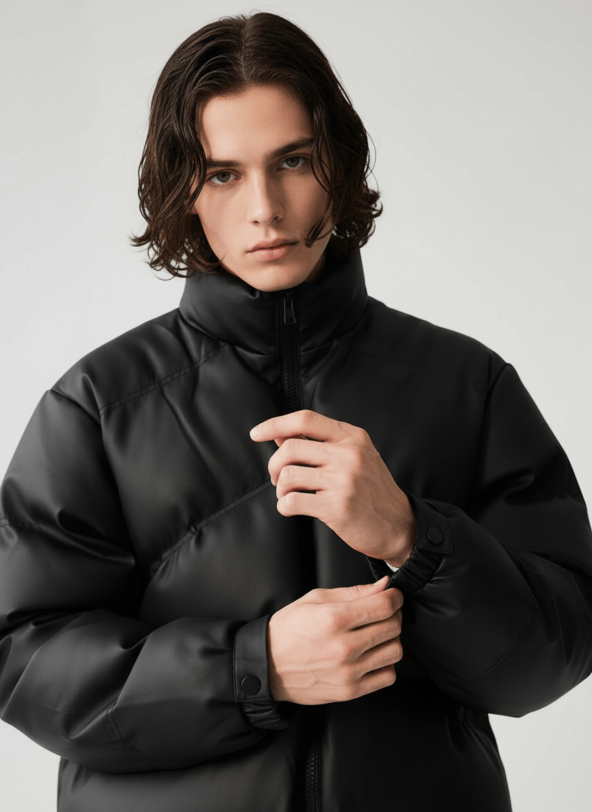 [HOHO] PU Leather Cotton Down NA535