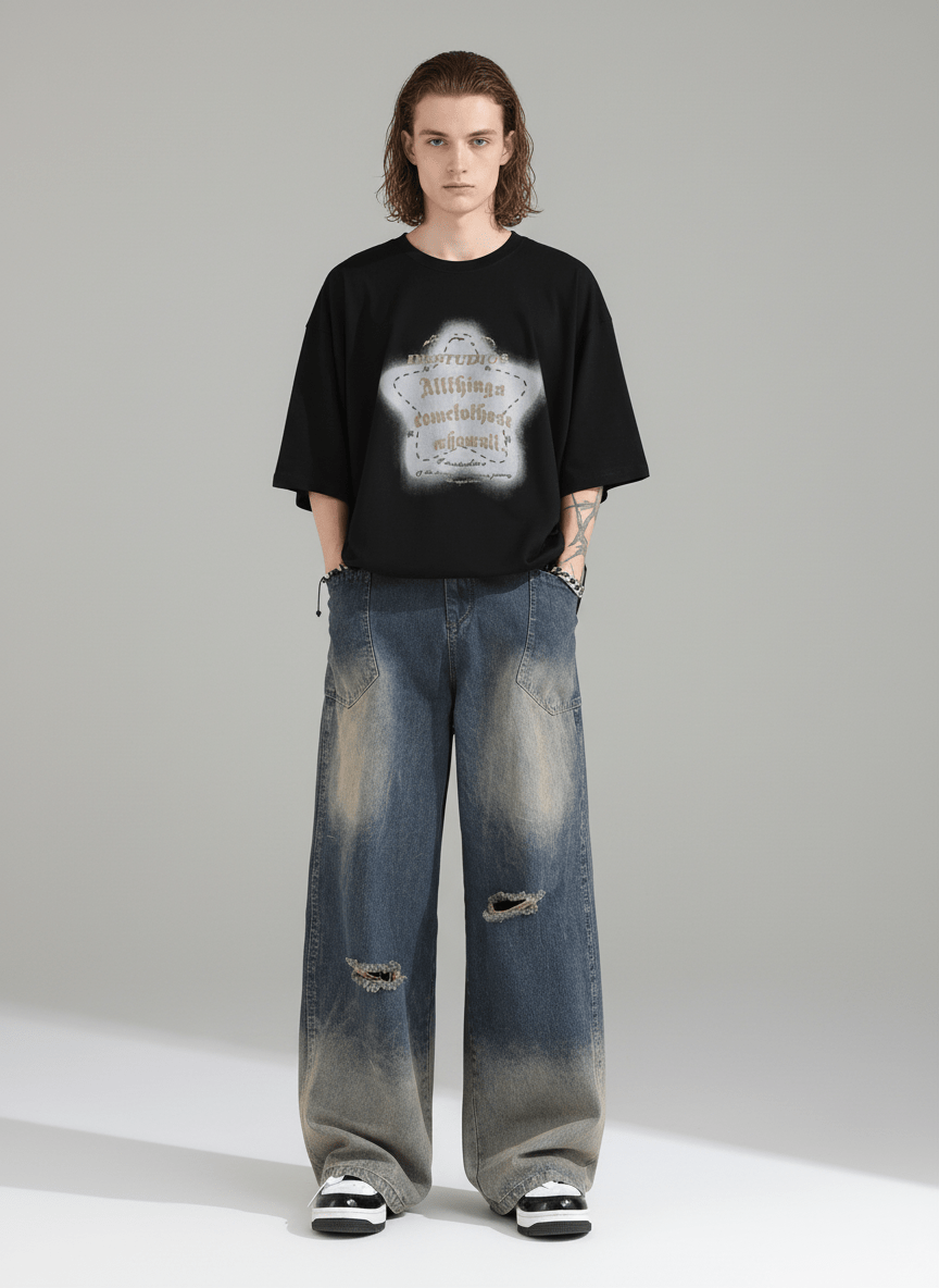 [INSstudios] American cut wash jeans na699 