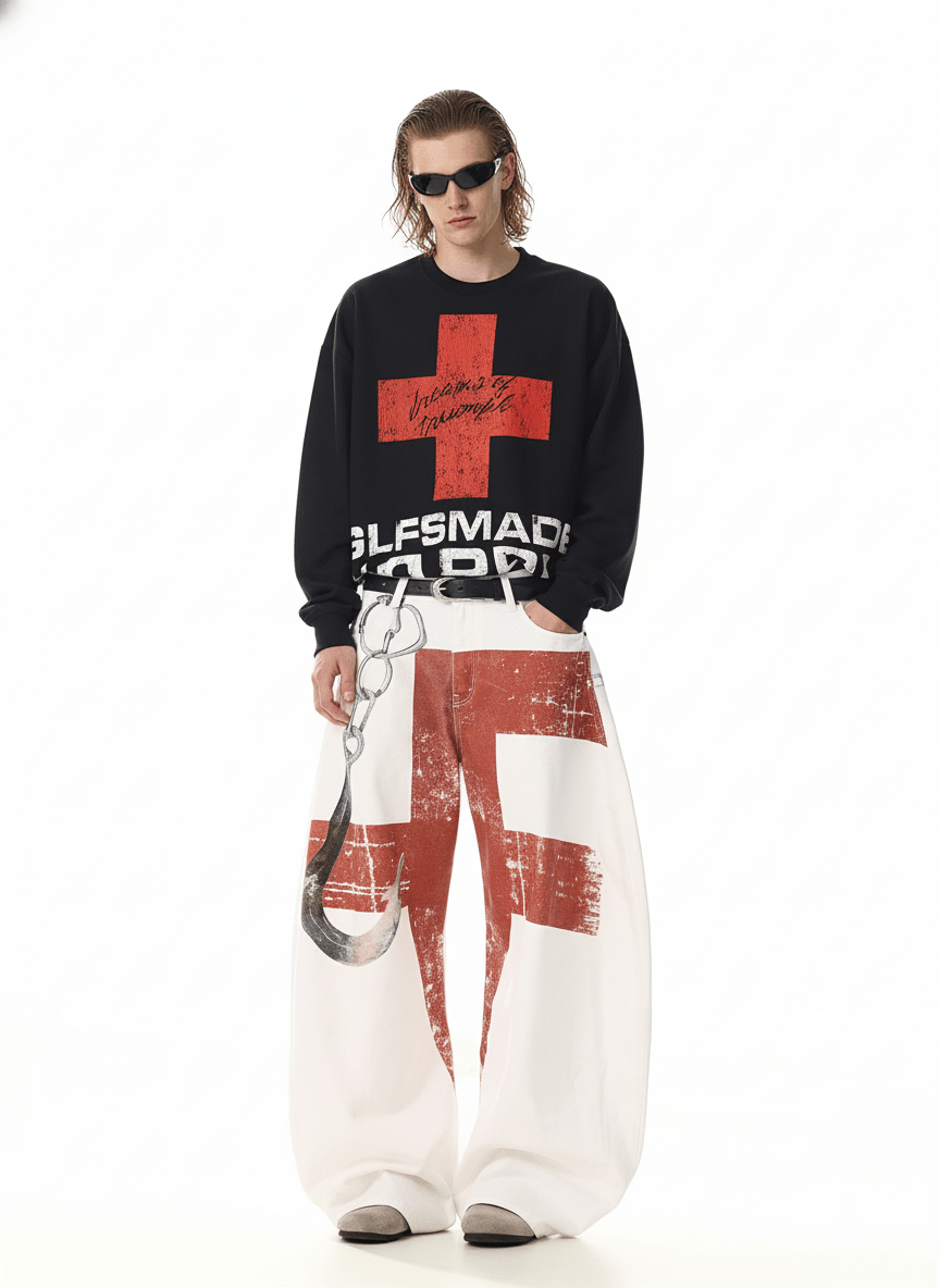 Red Cross Art Denim na2248