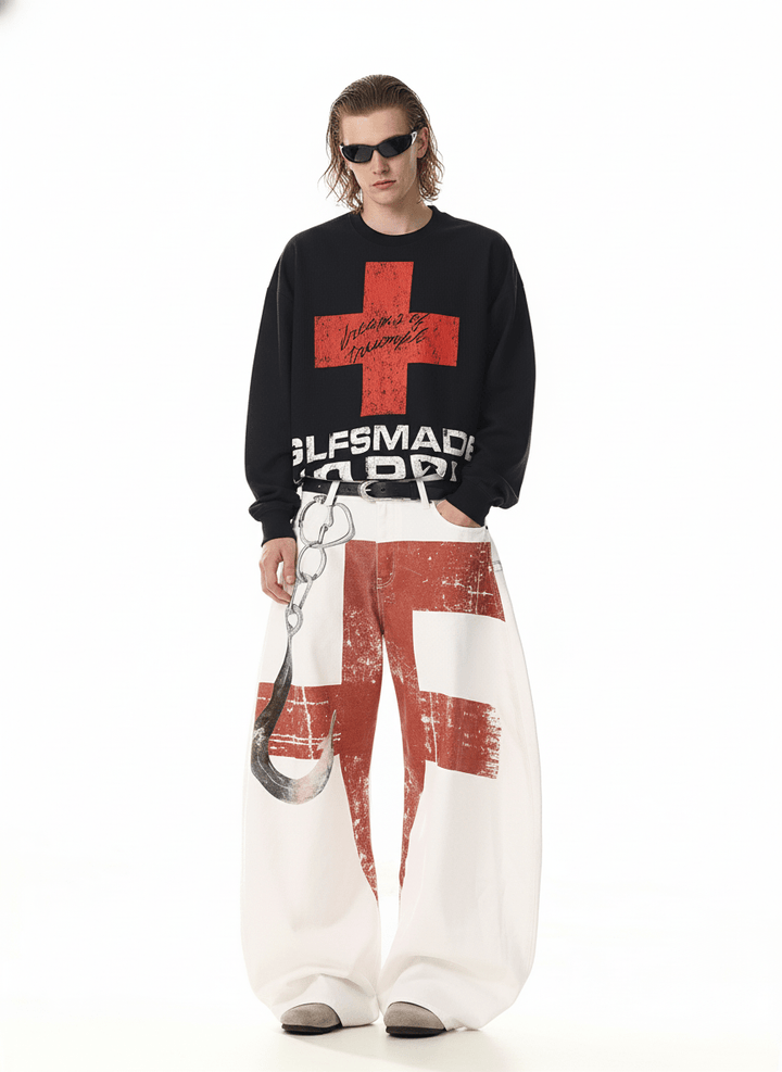 Red Cross Art Denim na2248