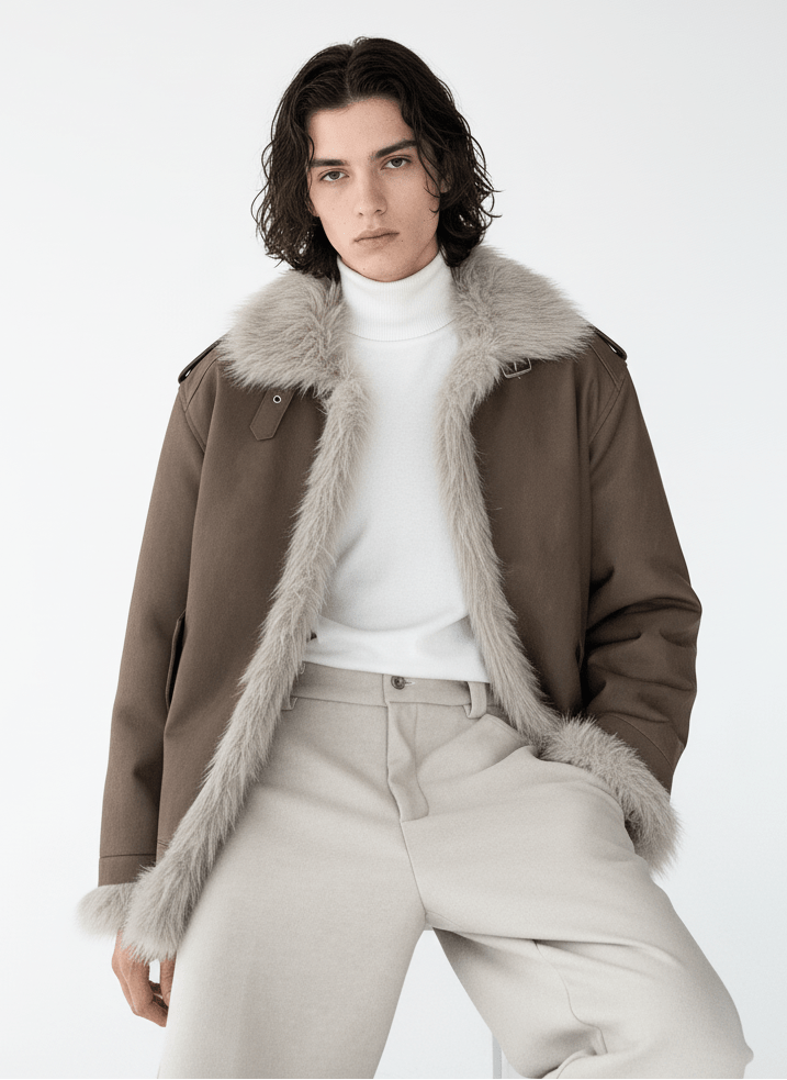 【Hualun】fur leather jacket na1788