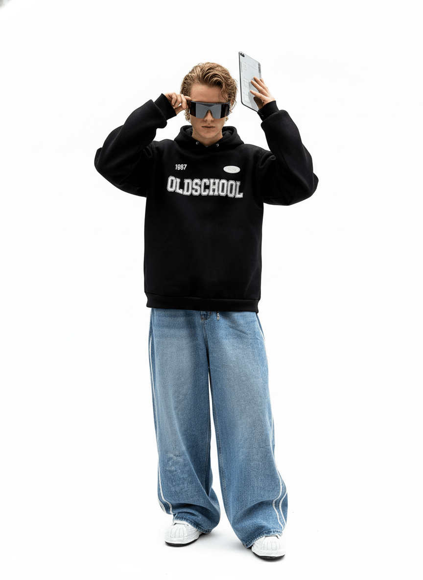 [FLAT ROOM] Track super wide jeans 2color FL23