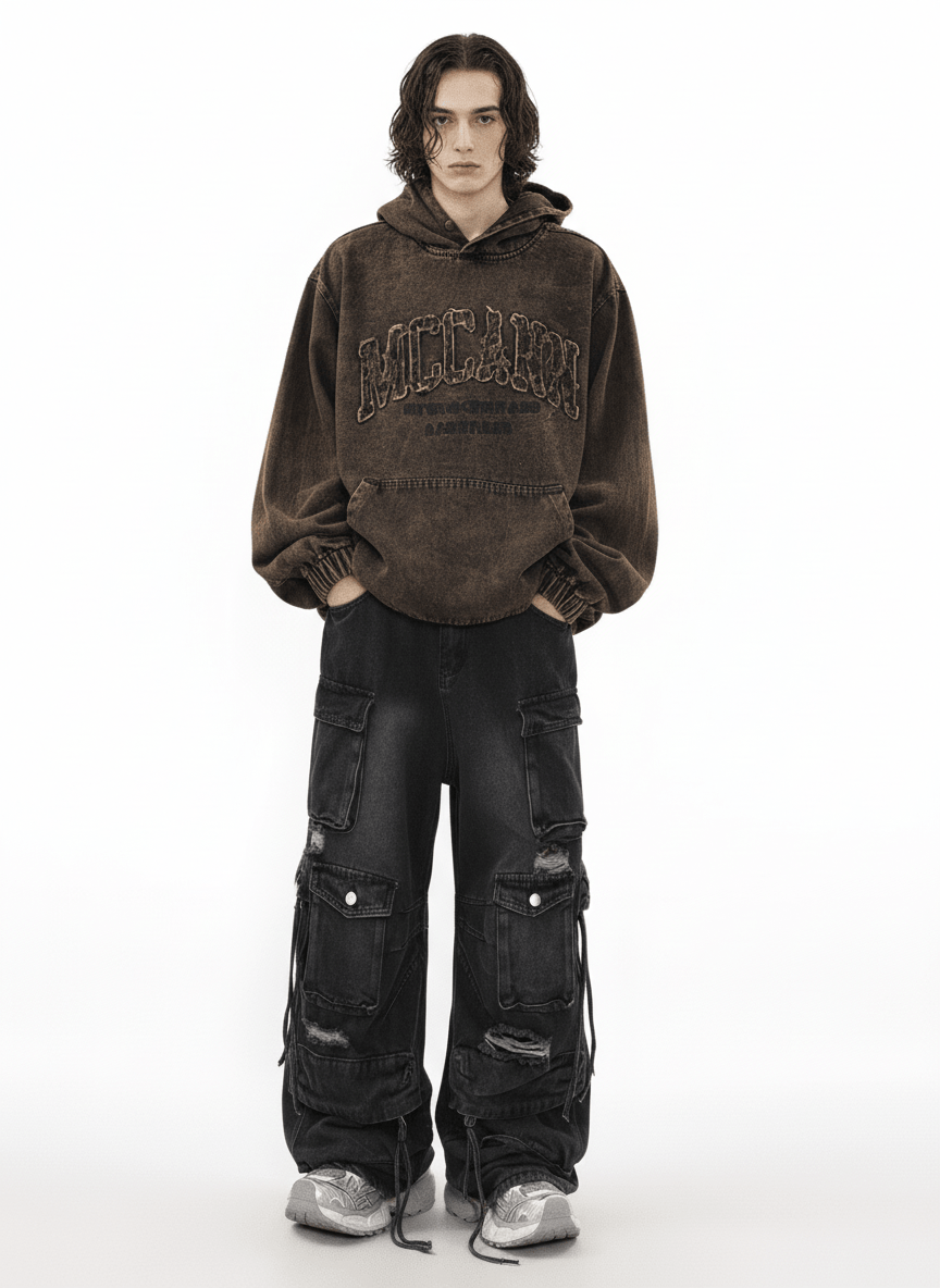 [MRNEARLY] washed denim hooded na969