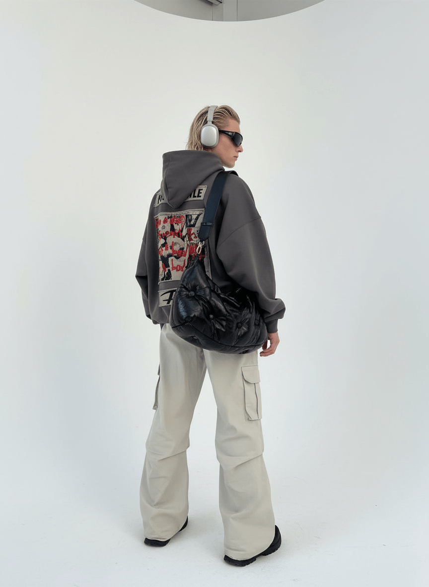 [PeopleStyle] Brand letters personalized printing hooded na787