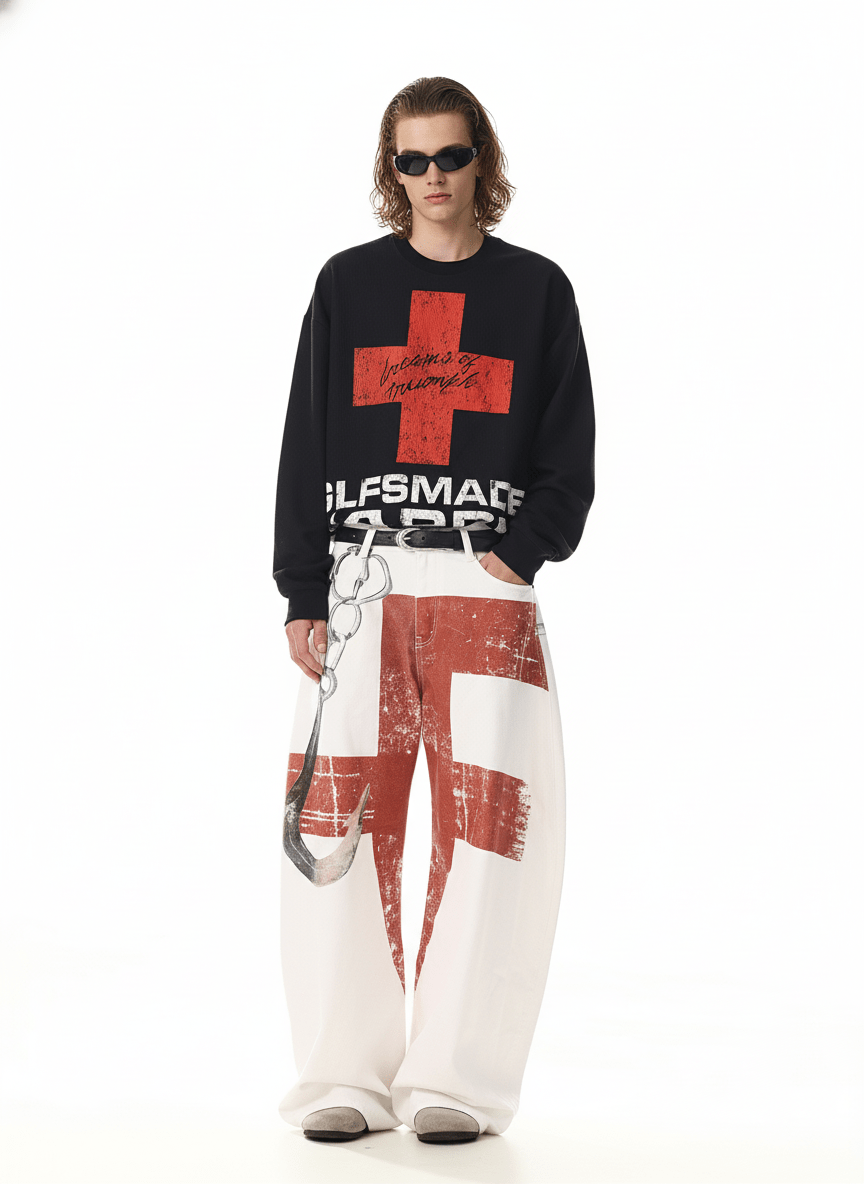 Red Cross Art Denim na2248