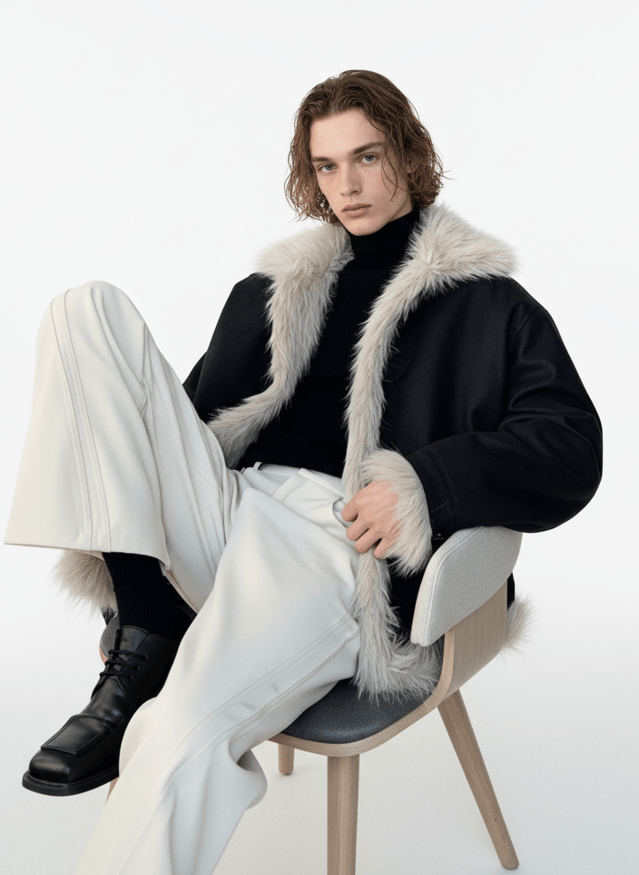 【Hualun】fur leather jacket na1788